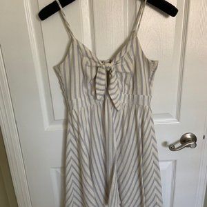 Striped Mini Dress with Front Tie